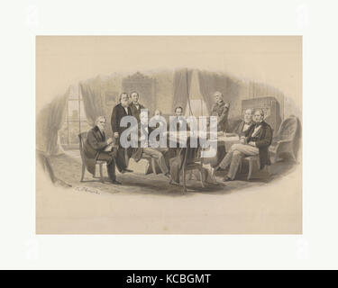 Präsident Lincoln und seinem Kabinett, Christian Schussele, Ca. 1861 Stockfoto