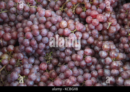 Trauben Cluster Bunch Red Bulk Tisch Wein Bauern Markt Bio Fersh Obst Gemüse Stockfoto