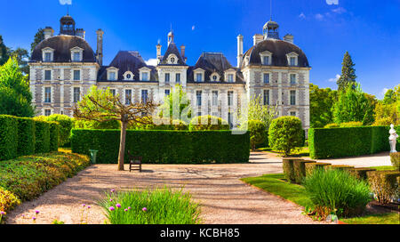 Schöne elegamt Schloss Cheverny - oire Tal, Frankreich Stockfoto