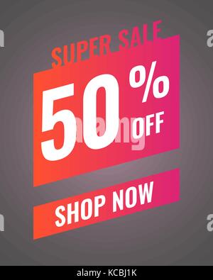 Super Sale 50% off banner Vorlagen, Design Stock Vektor
