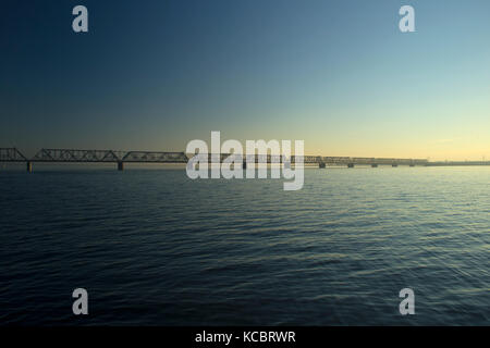 Alte Brücke Uljanowsk Stockfoto