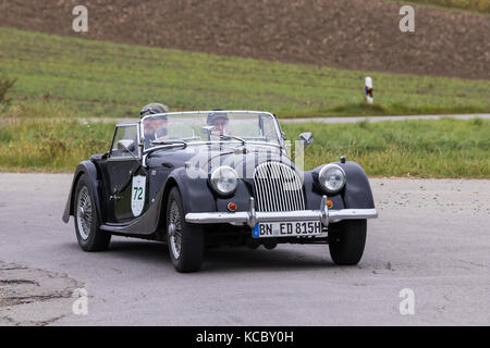 Augsburg, Deutschland - 1. Oktober 2017: morgan Oldtimer Auto an der fuggerstadt Classic 2017 Oldtimer Rallye am 1. Oktober 2017 in Augsburg. Stockfoto