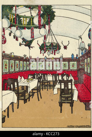 Zeichnungen und Drucke, Drucken, National Railway Station Restaurant, Wien X, Josef Pohl, Restaurant Staatsbahnhof, Wien X Stockfoto