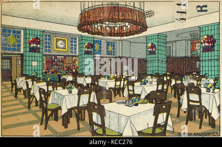 Zeichnungen und Drucke, Drucken, National Railway Station Restaurant, Wien X, Josef Pohl, Restaurant Staatsbahnhof, Wien X Stockfoto