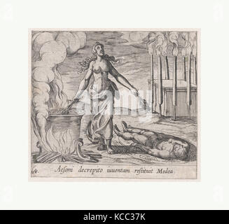 Platte64: Medea die Wiederherstellung Aeson Jugend (Aesoni decrepito iuventam restituit Medea), aus Ovids 'Metamorphoses Stockfoto