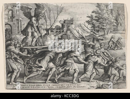 Der Triumph der Zeit auf Ruhm, von der Triumphe von Petrarca, Georg Pencz Stockfoto