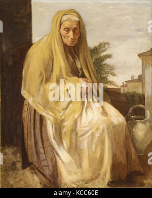 Die alten italienischen Frau, 1857, Öl auf Leinwand, 29 1/2 x 24 in. (74,9 x 61 cm), Gemälde, Edgar Degas (Französisch, Paris 1834 - 1917 Stockfoto