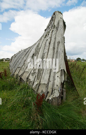 Aufgedreht Boot auf Holy Island, Lindisfarne, Northumberland, England Stockfoto