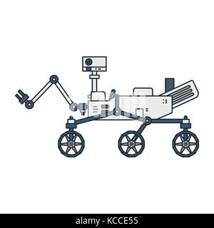 Vector Illustration einer Moon walker Roboter auf weißem Hintergrund. Raum Thema. Stock Vektor