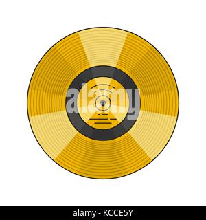 Vector Illustration der Voyager Golden Record mit Erläuterung auf weißem Hintergrund. Raum und Sonnensystem Thema. Stock Vektor