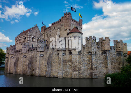 Gravensteen Castle Gent Belgien Stockfoto