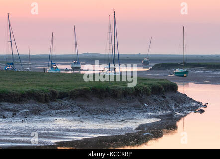 Wells-next-the-Sea bei Sonnenaufgang. Stockfoto