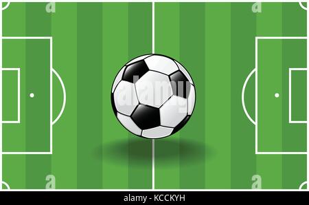 Fußball, traditionelle Ball auf fussballfeld Hintergrund - Vector Illustration Stock Vektor