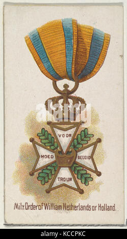 Militärischer Orden von William Niederlande Holland, aus der Welt Dekorationen Serie (N30) bei Allen&Ginter Zigaretten, 1890 Stockfoto