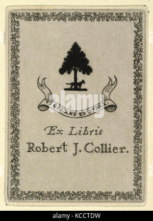 Zeichnungen und Drucke, Drucken, Ex Libris Robert J. Collier, Künstler, Ernest Haskell, Amerikanische, Woodstock, Connecticut 1876 - 1925 West Stockfoto