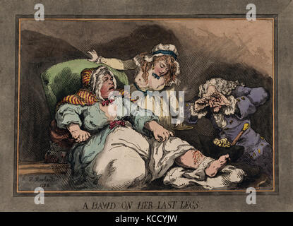 Zeichnungen und Drucke, Drucken, ein Bawd auf Ihrem letzten Beine, Künstler, Verleger, Thomas Rowlandson, Samuel William Fores, Britischen, London Stockfoto