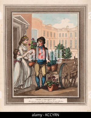 Zeichnungen und Drucke, Drucken, Schreie von London, Nr. 6: Alle eine wachsende, hier Blumen, Schreie von London Stockfoto