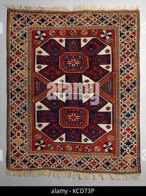 Teppich, vermutlich Ende des 18. Anfang des 19. Jahrhunderts, zurückzuführen auf die Türkei, Canakkale, Wolle (Kette, Schuss und Stapel); symmetrisch Stockfoto