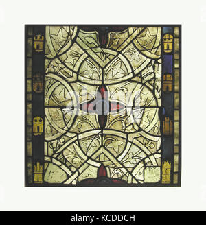 Grisaille Panel, Ca. 1265 in Rouen, Normandie, Frankreich, Französisch, weißes Glas, Topf aus Glas, Metall, Lack, Gesamt: 2 Stockfoto