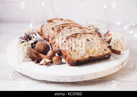 Christmas Cake-Stollen Stockfoto