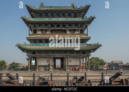 Ying xun Gate Tower auf der Stadtmauer, alte Stadt von Pingyao, Shanxi, China Stockfoto