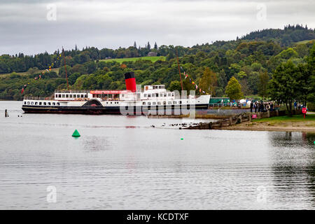 Mädchen des Loch, der letzte Raddampfer in Großbritannien gebaut, Loch Lomond Marina, Riverside, Balloch, Alexandria Schottland. Stockfoto