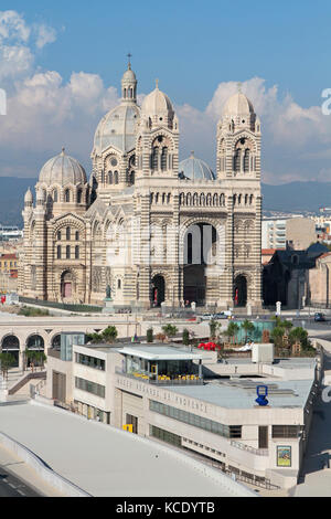 MARSEILLE, FRANKREICH, 2. OKTOBER 2014 : die Kathedrale von Marseille, genannt Cathédrale Sainte-Marie-Majeure oder "Cathedrale de la Major", ist eine römisch-katholische kathedrale Stockfoto