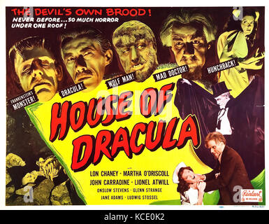 House OF DRACULA 1945 Universal Pictures Horrorfilm mit Oin Chaney Jnr Stockfoto