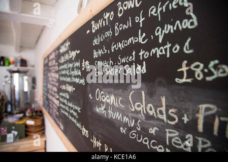 Wenig Lotus, Veganes Cafe, Truro, Cornwall. Stockfoto