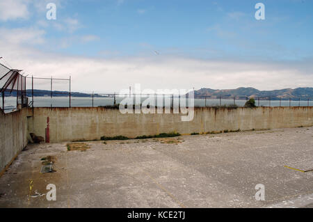 Die Erholung Hof im Alcatraz federal Penitentiary, San Francisco, USA Stockfoto