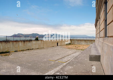 Die Erholung Hof im Alcatraz federal Penitentiary, San Francisco, USA Stockfoto