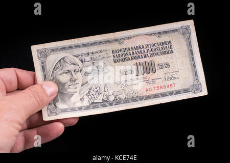 Eine alte jugoslawische Banknote Stockfoto