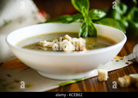 Suppe pürieren von Gemüse und Pilzen. Stockfoto