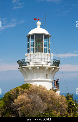 Sugarloaf Point Lighthouse bei Seal Rocks in der Myall Lakes National Park, New South Wales, Australien Stockfoto