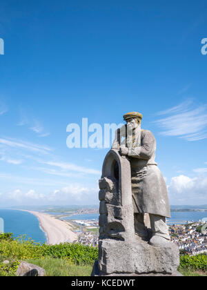 Statue nach Portland Steinmetzen Portland, Dorset England Stockfoto