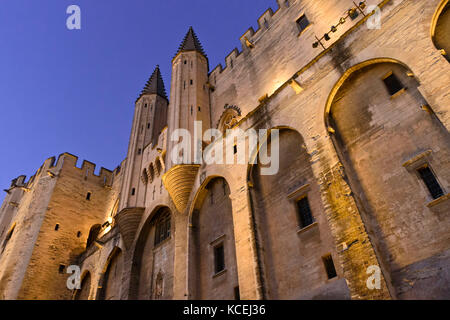 Papstpalast, Avignon, Provence, Frankreich Stockfoto