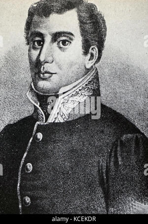 Portrait von General Rafael del Riego (1784-1823) ein spanischer General und liberale Politiker. Vom 19. Jahrhundert Stockfoto
