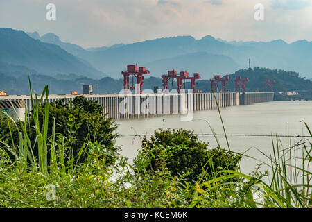 Drei-schluchten-Staudamm, Fluss Yangtze, Hubei, China Stockfoto