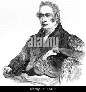 George Stephenson (9. Juni 1781 - 12. August 1848) war ein englischer Ingenieur und mechanische Ingenieur, der die ersten öffentlichen Inter-city Bahnstrecke der Welt Dampflokomotiven, Liverpool und Manchester Railway, eröffnet im Jahr 1830. Als "Vater der Eisenbahnen" bekannt Stockfoto