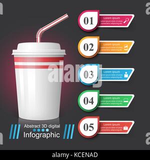 Cup Symbol. Kaffee und Tee Infografiken. Stock Vektor