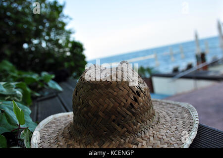 Sommer vibe, Sommer hat am Strand Stockfoto