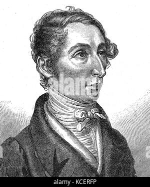 Portrait von Carl Maria von Weber (1786-1826) ein deutscher Komponist, Dirigent, Pianist, Gitarrist, und Kritiker. Vom 19. Jahrhundert Stockfoto