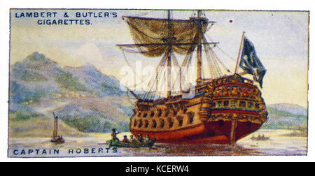 Lambert & Butler, Piraten & Wegelagerer, Zigarette Karte Übersicht: Bartholomew Roberts ein Waliser Pirat, der überfallen Schiffe aus Nord- und Westafrika zwischen 1719 und 1722. Stockfoto