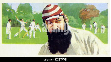 1969 Brooke Bond Sammler tee Karte, die Darstellung: William Gilbert Grace (1848 - 23. Oktober 1915). Englisch amateur cricketer, die in die Entwicklung des Sports war wichtig und wird weithin als eine der bisher größten Spieler. Allgemein bekannt als "W. G.", spielte er First-Class Cricket für eine Aufzeichnung -, die 44 Jahreszeiten, von 1865 bis 1908, Stockfoto