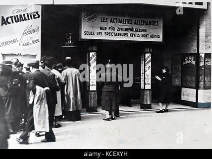 Foto von einem Kino in Paris im deutsch besetzten Frankreich. Vom 20. Jahrhundert Stockfoto