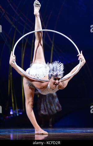 Sao Paulo, Brasilien. Okt. 2017. Vorstellung der Show "Amaluna" des Cirque du Soleil in der Nacht vom Mittwoch, 04, im Park Villa Lobos in São Paulo. Kredit: Brasilien Photo Press/Alamy Live News Stockfoto