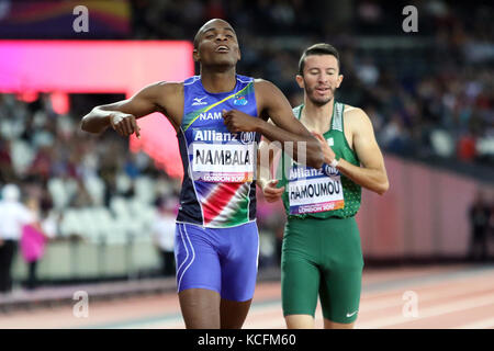 Johannes NAMBALA Namibias bei den Herren 400m T13 Finale auf der Welt Para Meisterschaften in London 2017 Stockfoto