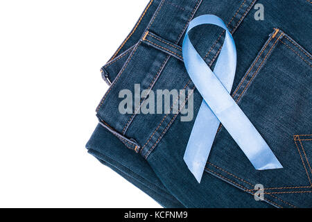 Blue Ribbon Symbol der Bewußtsein über Prostatakrebs Stockfoto