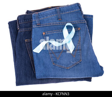 Blue Ribbon Symbol der Bewußtsein über Prostatakrebs Stockfoto