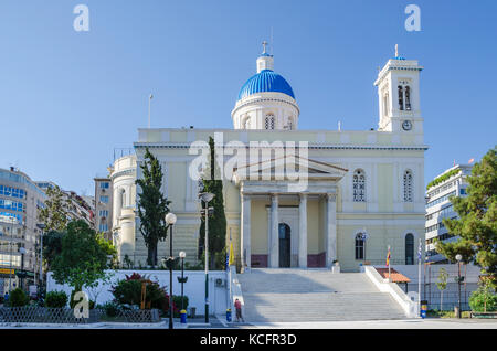 Die Kirche von St. Nikolaus in Hafen von Piräus, dem größten Marine basierte Versand Zentrum Griechenlands. dedizierte Nikolaos zu Heiligen, der Schutzpatronin von Meer Stockfoto